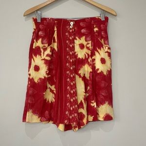 Happy Heidemann Vintage ultra high rise floral flowy shorts small